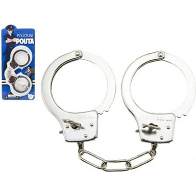 Teddies pouta policejní kov 17cm s klíčem na kartě