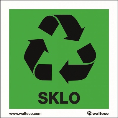 Walteco Recyklace - sklo, 92x92mm, samolepka Množství: 10 ks , 20769BP2