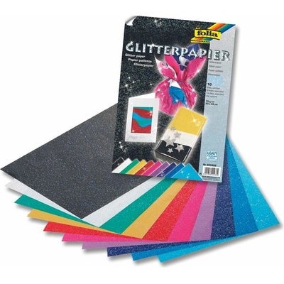 Folia sada papírů se třpytkami 23 × 33 cm, 10 listů