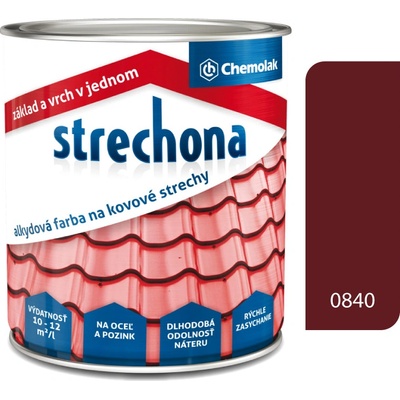 Strechona - farba na strechy 0840 červenohnedá 4l
