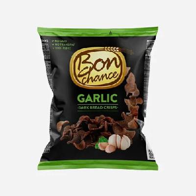 Bon Chance tmavé chlebové chipsy s česnekem 120 g