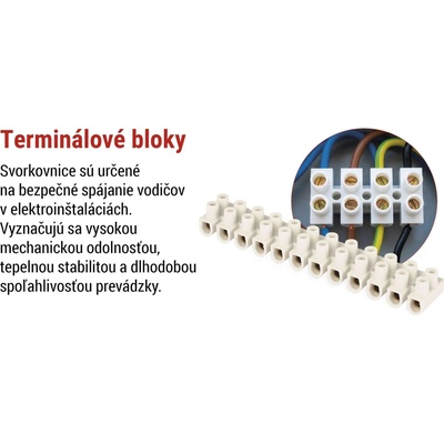 Emos Skrutková svorkovnica 12×6–10mm2, 450V, biela A4103