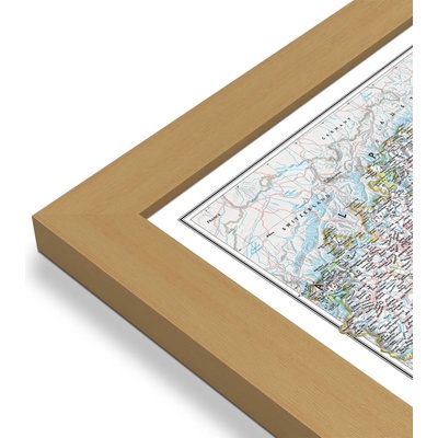 National Geographic Itálie - nástěnná mapa Classic 60 x 85 cm Varianta: mapa v dřevěném rámu, Provedení: Pegi jádro ořechu