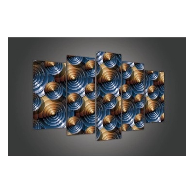 Obraz na plátne viacdielny - OB3467 - 3D kruhy 100cm x 60cm - S17