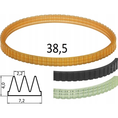 Klinový remeň pre hobľovačku, hrúbkovačku 385 mm 7 mm 2 drážky