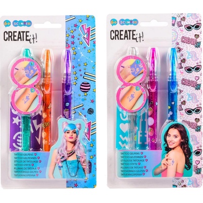 CREATE IT! Tetovací sada voňavá pera se šablonou 1ks mix