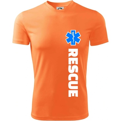 Rescue pre záchranárov tričko neon mandarine