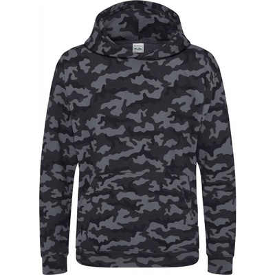 Just Hoods dětská maskáčová mikina Army černá kamufláž