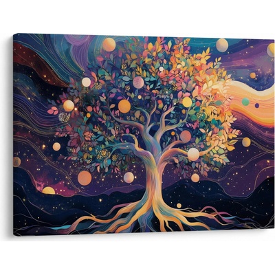 Obraz – Fialový strom plný energie, jednodielne 70x50 cm