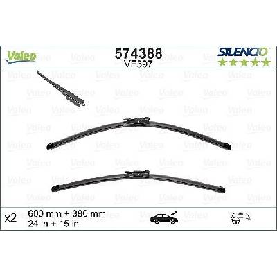 Valeo Silencio Flat Blade set 600+380 mm VA 574388