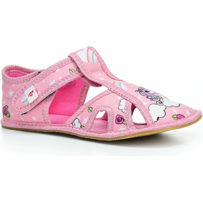 EF Barefoot papuče Ef Pink Unicorn otvorené