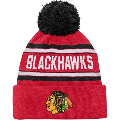 Outerstuff Dětská zimní čepice Chicago Blackhawks 3Rd Jersey Jacquard Cuff Pom