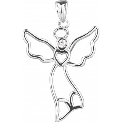 Pavona Pavona Půvabný stříbrný přívěsek Anděl s čirým zirkonem 14041.1 crystal