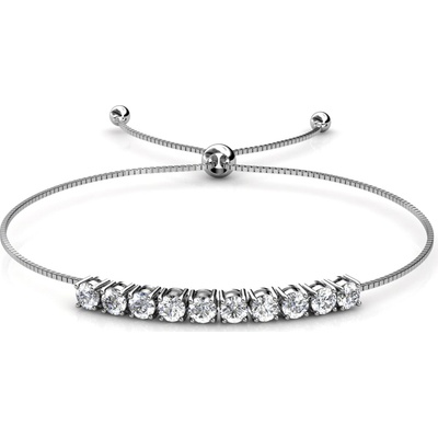 Royal Fashion strieborný pozlátený náramok Swarovski DBS0147-001-WG