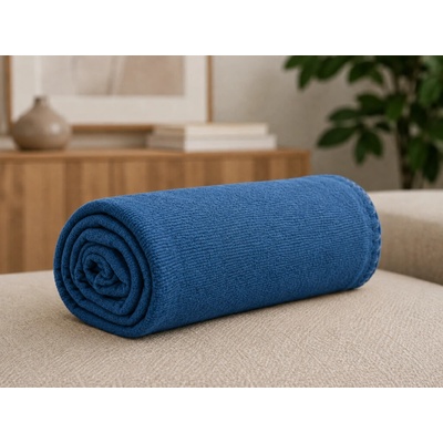 Textilomanie fleece deka STRIA tmavě modrá 150x200