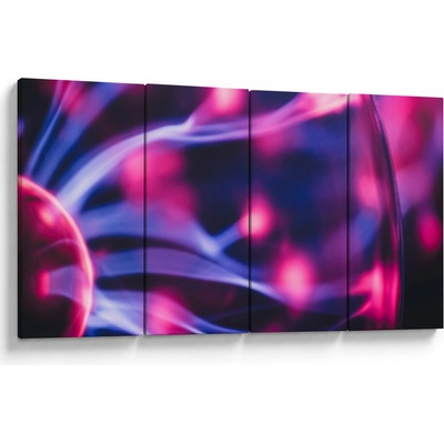 Abstraktní fialový obraz, Čtyřdílný 160x80 cm