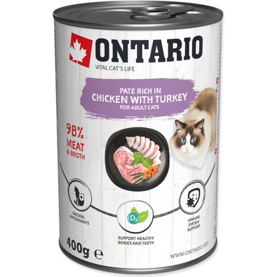 Ontario Cat Chicken with Turkey flavoured with Sea Buckthorn 400 g – Hledejceny.cz