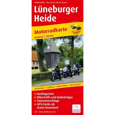 Lüneburské vřesoviště 1:200 000 / motocyklová mapa