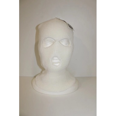 MIL TEC® kukla balaclava pletená se 3 otvory Bílá