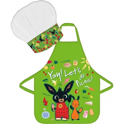 Brandmac zástěra s kuchařskou čepicí Zajíček Bing motiv Let's Go Picnic! 2 díly