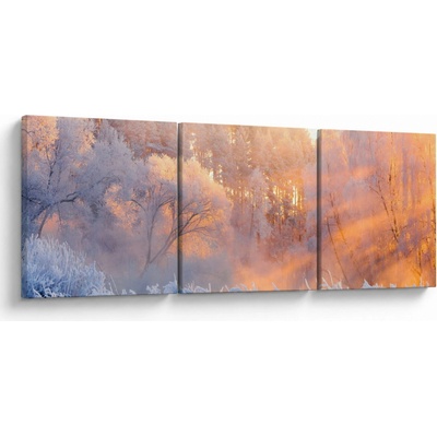 Obraz - Mrazivé svitanie, trojdielne 150x50 cm