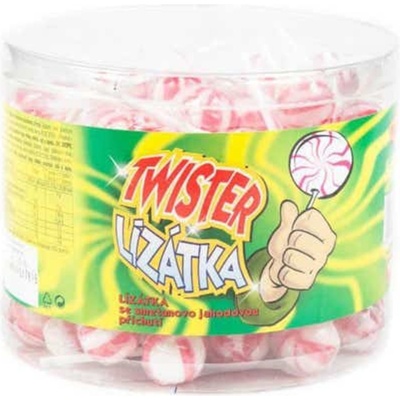 Kaumy Twister lízátka smetanovo-jahodová 100 x 8 g