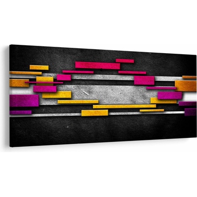 Obraz farebné abstrakcie na čiernom pozadí, jednodielne 250x125 cm