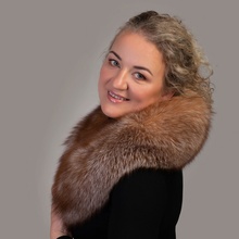 Kožušinový golier strieborná líška „Krystal“