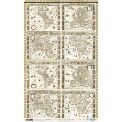 Rýžový papír 54x33 NÁMOŘNÍ MAPA - Rice Paper 54x33 MARITIM map