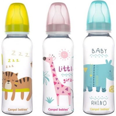 Canpol babies 59/200 láhev s potiskem Afrika Tygr zelená 250ml
