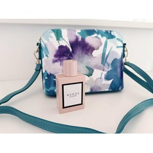 MaxFly Malá kožená crossbody kabelka 52321-16 tyrkysová