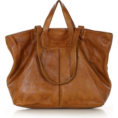 Mazzini Marco Camel veľká kožená shopper kabelka