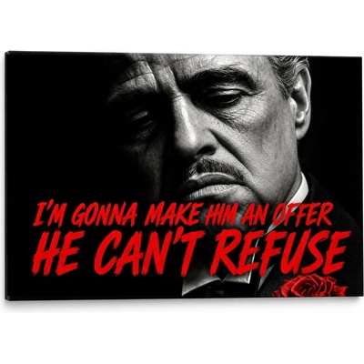 Papilora Obraz Krstný otec – citát I'm gonna make him an offer he can't refuse na plátne - 90x60 cm