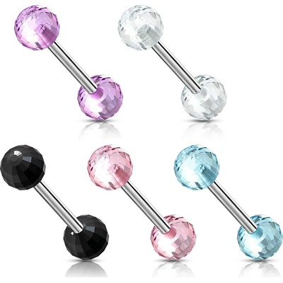 Šperky eshop piercing do jazyka průsvitná disko koule W45.28 Černá – Hledejceny.cz