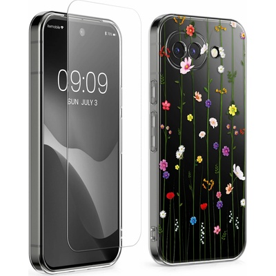 kwmobile čiré pouzdro s ochranným sklem pro Google Pixel 10a motiv popínavé polní květiny více barev / transparentní