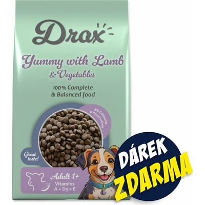 Drax Adult Dog s jehněčím a zeleninou 10 kg