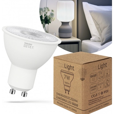 Toolight, LED žiarovka GU10, 7W, 560lm, studená biela, RSL045, OSW-20025