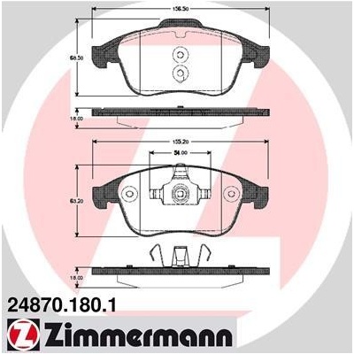 Sada brzdových platničiek kotúčovej brzdy ZIMMERMANN 24870.180.1