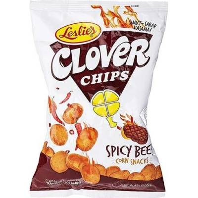 Leslie Chipsy s příchutí pikantního hovězího Clover 85 g