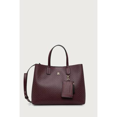 Tommy Hilfiger kabelka typu shopper dámska z imitácie kože AW0AW18923 burgundské