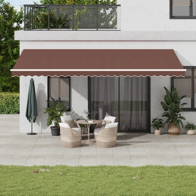 vidaXL Automatická zatahovací markýza hnědá 600 x 300 cm