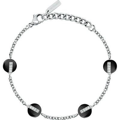 Trussardi Dámsky oceľový náramok s kryštálmi T-Round TJAYF09