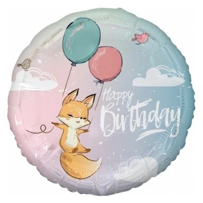 Foliový balonek Liška Happy Birthday 45 cm Godan