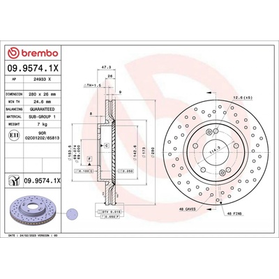 Brzdový kotúč BREMBO XTRA LINE - Xtra 09.9574.1X