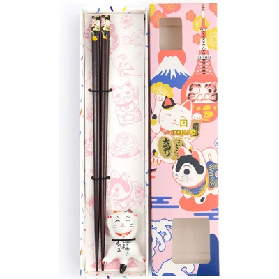 Tokyo Design Studio Dárková sada jídelních hůlek Lucky Cat