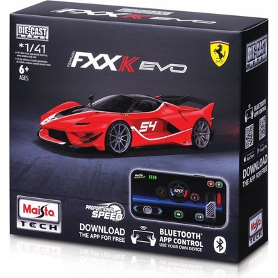 Maisto RC Ferrari FXX-K EVO RTR se světly, červená, 2,4GHz, USB, Bluetooth 5.0