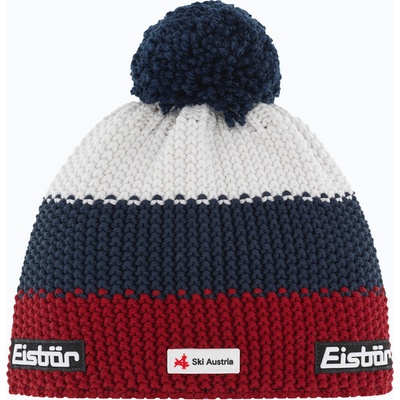 Dětská zimní čepice Eisbar Star Pompon Ska Kids burgundy/dark cobalt/white