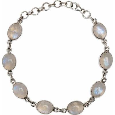 Nefertitis Měsíční kámen duhový Bluefire náramek stříbro Ag 925 B136 NF67273 17 20 cm, 8,7 g