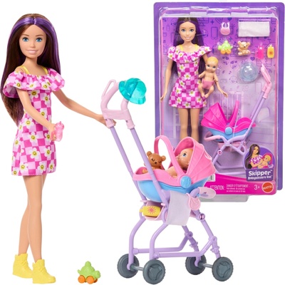 Mattel Barbie Skipper s kočárkem a herní sadou pro miminka JJB42 – Hledejceny.cz