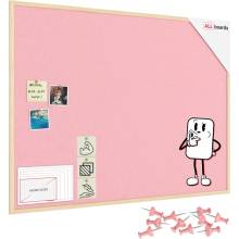 ALLboads Textilní (plstěná) tabule 120 × 90 cm růžová, v lakovaném dřevěném rámu, TFPINK129P